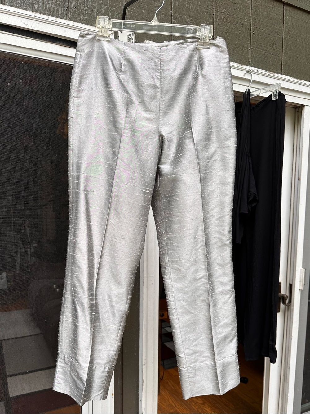 Susan Bristol Silver Straight-Leg Dress Pants retail over$100